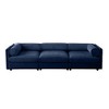 Elegant White Chenille  Sofa with Storage Seat, Cylindrical Backrest and Armrests - 4 of 4