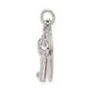 Black Bow Jewelry Rhodium Plated Sterling Silver Key and Tag Charm - 2 of 4