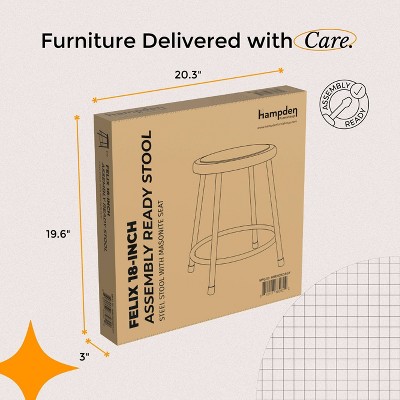 Felix 18" Gray Metal Backless Stool