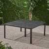61'' Square Vintage Outdoor Patio Dining Table,Cast Aluminum Backyard Woven Tabletop Dining Table,Heavy Duty Outdoor Dining Table-Coolbibila - 3 of 4