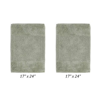 Granada 2 Piece Bath Rug Set 100% Premium Cotton Tufted Non-Slip Backing Bathmats for Bathroom, Super Soft Absorbent, Machine Washable