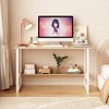 FONTOI Desk Computer desk bookcase integrated desktop table Home bedroom table Steel frame student writing, Multicolored, 47.30"*17.70"*28.30" - 3 of 4