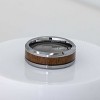 Jewelry Avalanche Mahogany Wood Inlay Beveled Tungsten Carbide Wedding Band, Comfort-fit, 8mm - 3 of 4