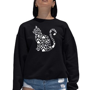 LA Pop Art Cat Claws - Women's Word Art Crewneck Sweatshirt - 1 of 4