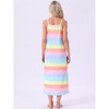 cheibear Women's Sleeveless Spaghetti Strap Midi Cami Tank Sleepdress - 4 of 4
