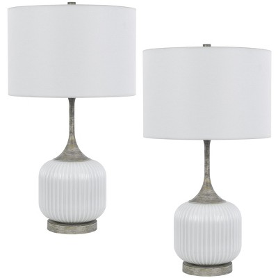 Cal Lighting 150W 3 way Palmyra metal/glass table lamp Sold in pairs