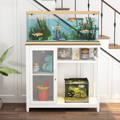 Aquarium Stand, Fish Tank Stand, Aquarium Cabinet for Fish Tank, for Turtle Tank, Reptile Terrarium, 660LBS Capacity, White