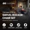 Four Seasons Courtyard Tuscany 6 Piece Outdoor Patio Swivel Rocker Seats Furniture Chair Set with Armrest, Black Aluminum Frame and Sling Fabric, Gray - 2 of 4