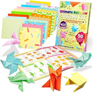 Bryte Ultimate Rainbow Origami Kit, All-Inclusive Origami Kit for Ages 8-12 with 450 Fun Origami Paper, Gift-Ready Crafts - 1 of 4