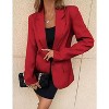 Zeagoo Women Casual Blazer Lightweight Blazer for Business Work Jackets Red - 3 of 4