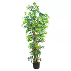 Nearly Natural 6' Curved Bamboo Silk Tree