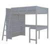 TIRAMISUBEST Full Size Loft Bed with L-Shaped Bulit-in Desk and Storage Shelves, Wooden Loft Bedframe with Ladder and Guardrails - 4 of 4