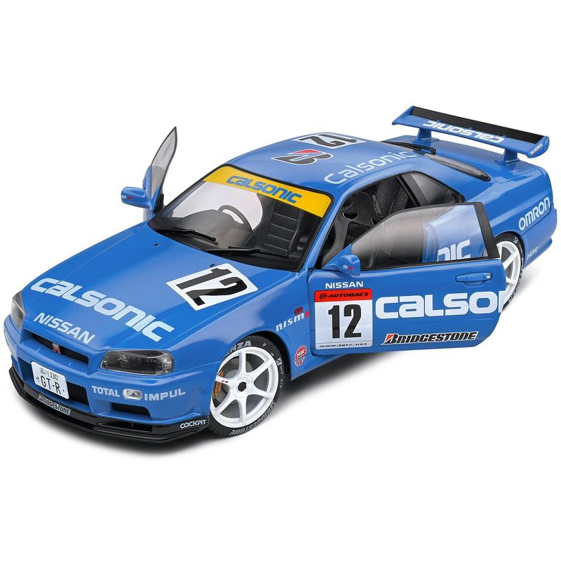 2000 Nissan Skyline GT-R (R34) Streetfighter RHD #12 Blue "Calsonic Tribute" "Competition" 1/18 Diecast Model Car by Solido, 2 of 6