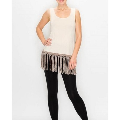 Women's Fringe Hem Tank - Origami
