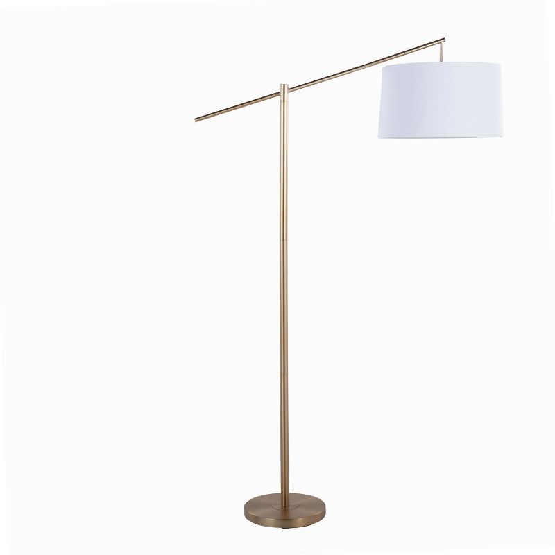 LumiSource Casper 69&#34; Contemporary Metal Floor Lamp in Gold Metal with Off-White Linen Shade from Grandview Gallery, 1 of 11