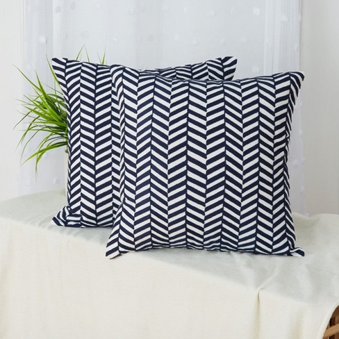 Pale Blue Geometric Pleated 18 in. x 18 in. Square Decorative Throw Pi