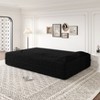 Okak Modern Convertible Sectional Sofa Couch Floor Sofa with 2 Pillows Teddy Fabric Upholstered Sofa Folding Mattress No Assembly Required, Black - 3 of 4