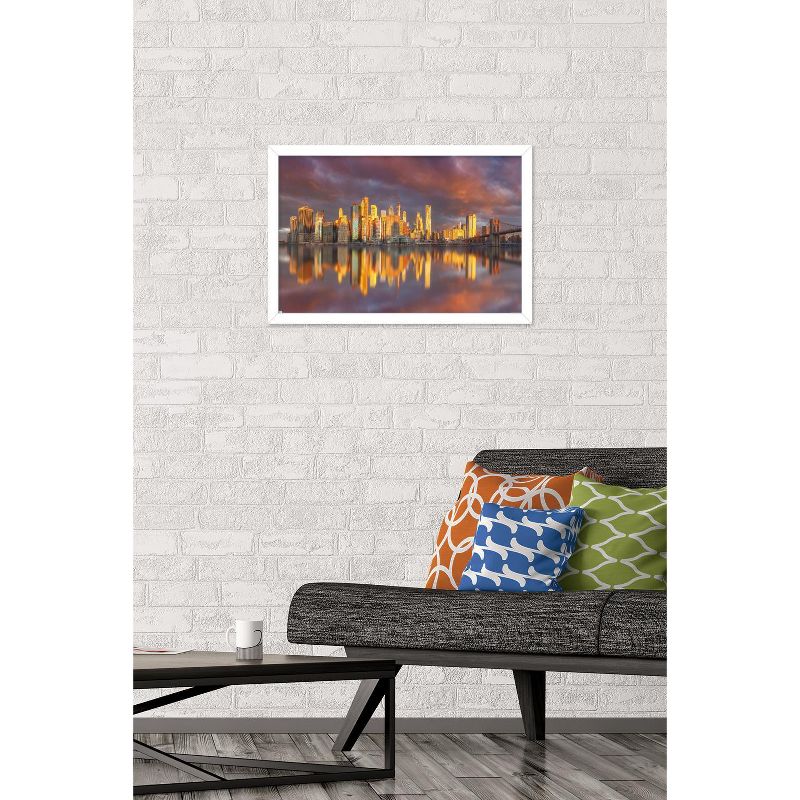 Trends International Cityscapes - New York City, New York Skyline at Dawn Framed Wall Poster Prints, 2 of 7