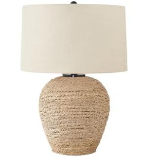 Monarch Specialties Lighting 25inchH Table Lamp Rattan Beige Shade Transitional