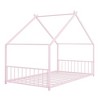 MAYEERTY Twin Size Metal House Bed, Kids Bedroom, Pink - 4 of 4