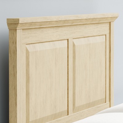 Natural Pine Wood Full/Queen Panel Headboard with Molded Details
