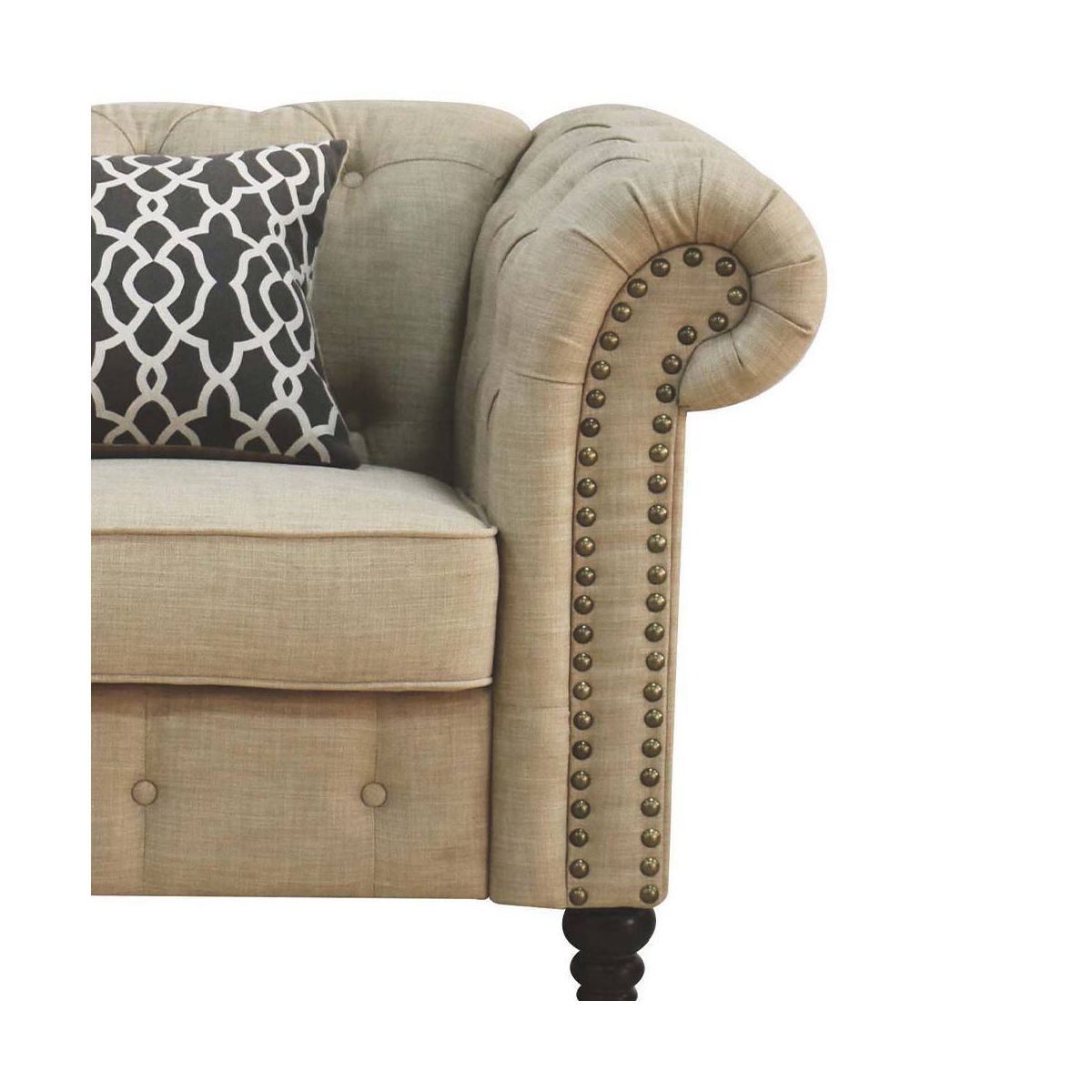 Acme Furniture Aurelia Accent Chairs Beige Linen - thumbnail 5