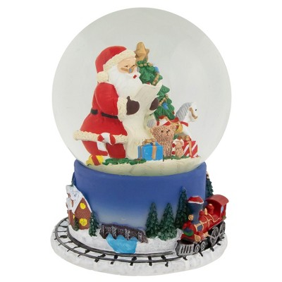 Santa and Train Christmas Musical Snow Globe with Glitter - 6.5"