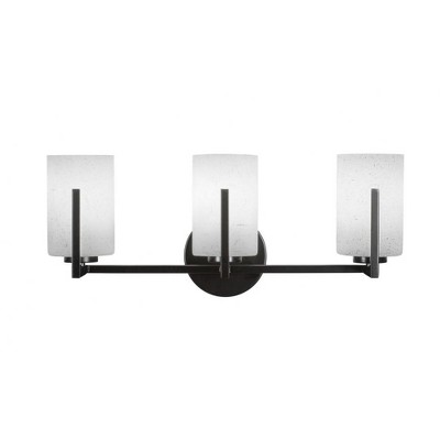 Toltec Lighting Atlas 3 - Light Vanity in  Matte Black with 4" White Muslin Shade