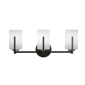 Toltec Lighting Atlas 3 - Light Vanity in  Matte Black with 4" White Muslin Shade - 1 of 1