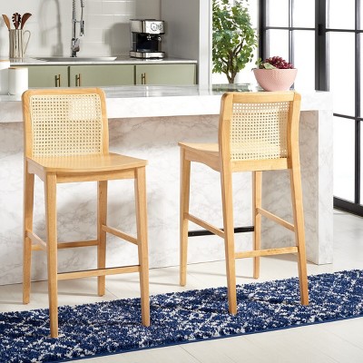 Benicio Natural Rattan Bar Stool Set of 2
