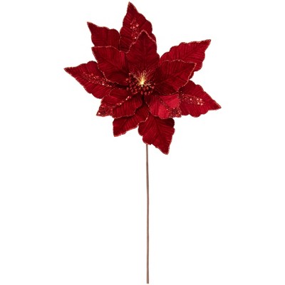 Northlight 20 Red Artificial Christmas Poinsettia With Gold Wrapped Pot :  Target