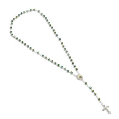 Juvale Rosary Beads Catholic Necklace Saint Patrick Pendant & Crucifix with Black Velvet Pouch (2 Pack)