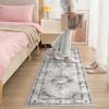 Area Rug Washable Medallion Rug Non Slip Non Shedding Traditional Floor Carpet Foldable Low Pile Thin Soft Distressed Accent Rug for Living Room - 2 of 4