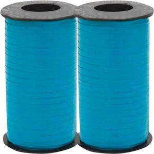 LoonBalloon 500 Yards Caribbean Blue Curling Ribbon ‚ 3/16 Inch wide Tropical Wrap (2-Pack) - 1 of 4