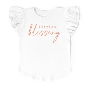 The Juniper Shop Little Blessing Heart Flutter Sleeve Tee - 1 of 4