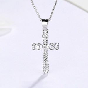 BEAFUP Sterling Silver Cross Pendant Necklace for Women, Minimalist Choker Chain,Tarnish-Resistant, Perfect for Daily Wear - 1 of 4