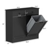 Double Tilt Out Trash Cabinet 20 Gallon,Hidden Wooden Trash Can Cabinet with Deodorizing Function - 2 of 4