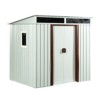 VisioGear Storage Shed, Outdoor Metal Storage Shed With window and Metal foundation for Backyard (No Floor), White, 72.44*54.72*70.86 - 2 of 4