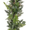 HGTV 9' Pre-lit Winter Garden Mixed Greenery Christmas Artificial Garland Warm White LED Lights - 2 of 4