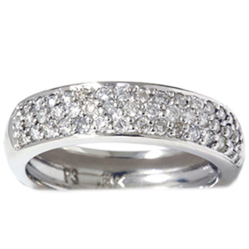 Pompeii3 1/2ct Pave Diamond Wedding Anniversary White Gold Ring, 3 of 5