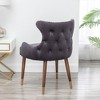 CAVINAS Modern Velvet Accent Chair with Nailhead Trim,Button Tufted Back Lounge Chair,Solid Rubberwood Legs Living Room Armchair - 3 of 4