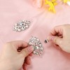 Unique Bargains Women's Rhinestone Shoe Buckle  2.56"x1.38" Silver Tone 2 Pcs - 3 of 4