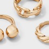 Linked Ring Set 3pc - A New Day™ Gold 8/9/10: Nickel-Free Metal, Stacking & Statement Styles - 3 of 3