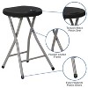 Flash Furniture Foldable Stool with Black Plastic Seat and Titanium Gray Frame - 4 of 4