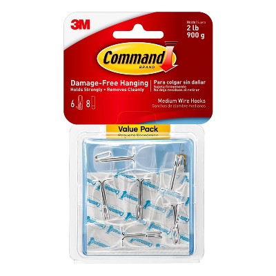 Command Damage-Free Hanging Medium Wire Hooks with Adhesive Strips