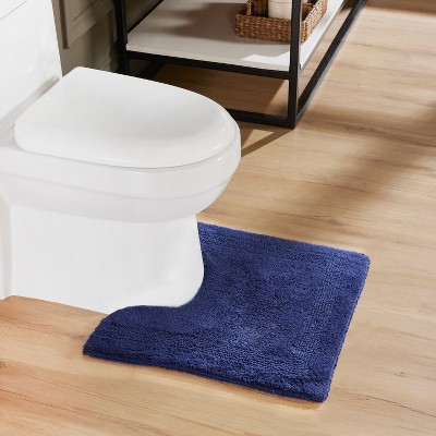 Navy Cotton Reversible Tufted Bath Rug 20" x 20"