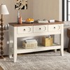 47" Farmhouse Console Table with 3 Drawers & Storage Shelf - Narrow Rustic Entryway, Hallway Furniture for Living Room, Easy Assembly - 4 of 4
