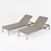 Christopher Knight Home Cape Coral Outdoor Mesh and Aluminum Adjustable Chaise Lounges with Cushion (Set of 2) - 2 of 4