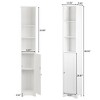 FURNIinspire Bathroom Storage Cabinets Bathroom Organizers Storage Shelves, MDF High Cabinet Bathroom Wall Cabinet, White, 9.45"*11.81"*66.93" - 3 of 4
