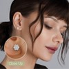 Gilded Lab-Grown Diamond 7 Stone Flower Earrings in 925 Sterling Silver & 14KT Yellow Gold-Plated Silver | 1/4, 1/2, 1, 2 Carat Total Weight - 3 of 4